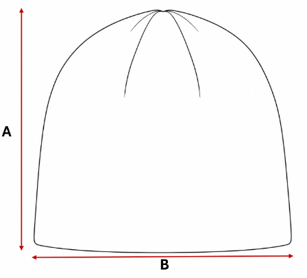 Beanie sizing diagram